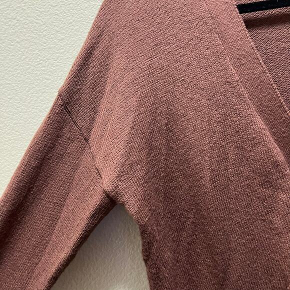 Melrose And Market Burgundy knit Oversized Knit Cardigan Sweater Button Sz XS - Picture 4 of 7